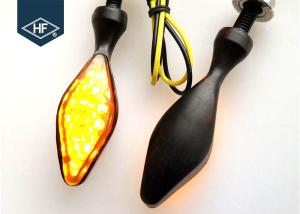 Quality 2 PCS Universal Aftermarket Motorcycle Lights LED Metal Amber Black Blinkers wholesale
