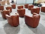 Vintage Style Tub Genuine Cow Leather Armchair For Club Office Home