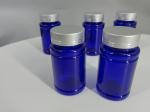 Plastic Vitamin Supplement Bottle PET Capsule Tablet Pill Bottle Blue 100ml