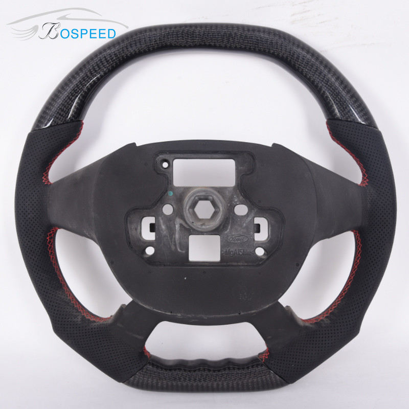 Black Carbon Fiber Ford Ranger Raptor Steering Wheel Sports Style 350mm