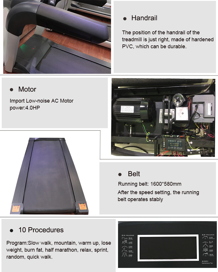 Professional Commercial Gym Treadmill , Gym Exercise Running Machine Self Propelled