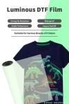 Green Light Noctilucent Luminous Heat Transfer Film Glow-in-the-dark DTF PET