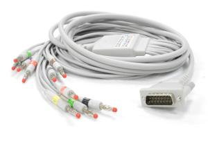 Quality Schiller AT1 / 2 EKG Cable With Long Screw DB 15 PIN Connector 5.0mm Dia wholesale