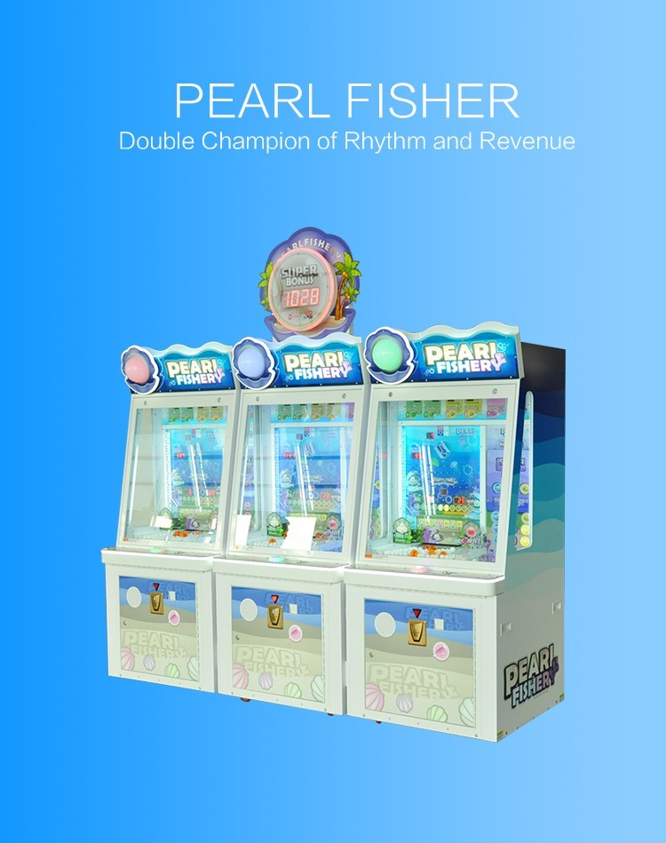 Redemption Pearl Fisher Happy Ball Pusher Lottery Ticket Game Machine For Amusement Room