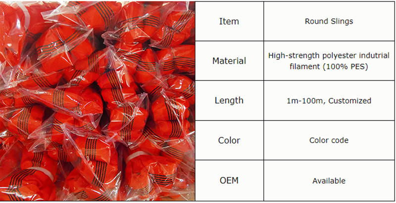 5 T Endless Polyester Round Lifting Sling For Large Objects Wear Resistance