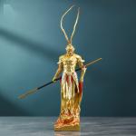 Golden Hoop Monkey King Resin Figure Contemporary Metal Collection Piece for