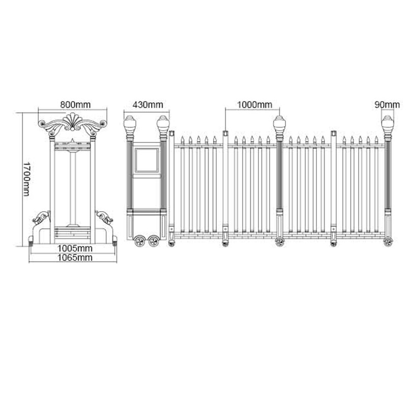 Electric Sliding Automatic Retractable Gate With LED Screen Customized Factory Main Gate Door