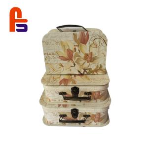 Quality Flowery Pattern Small Gift Packing Light Weight Cardboard Suitcase Box wholesale