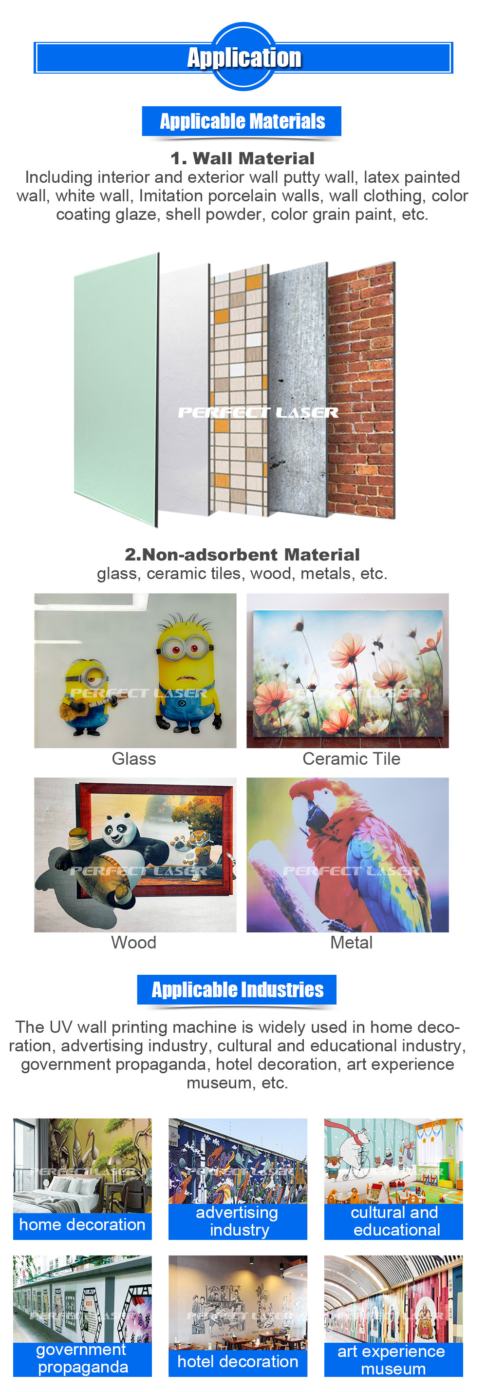 3D Vertical Portable Wall Mural Printer 4800DPI for Glass Ceramic Tiles Wood