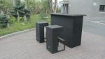 Contemporary Resin Wicker Bar Set