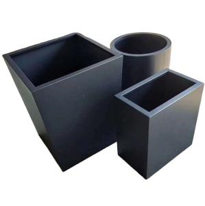 Quality Outdoor large long square rectangle garden planters metal flower pot wholesale