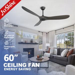 Quality 60-inch Natural Wind Wooden Blades Ceiling Fan with Remote and Metal Down Rod 6&quot;/OEM wholesale