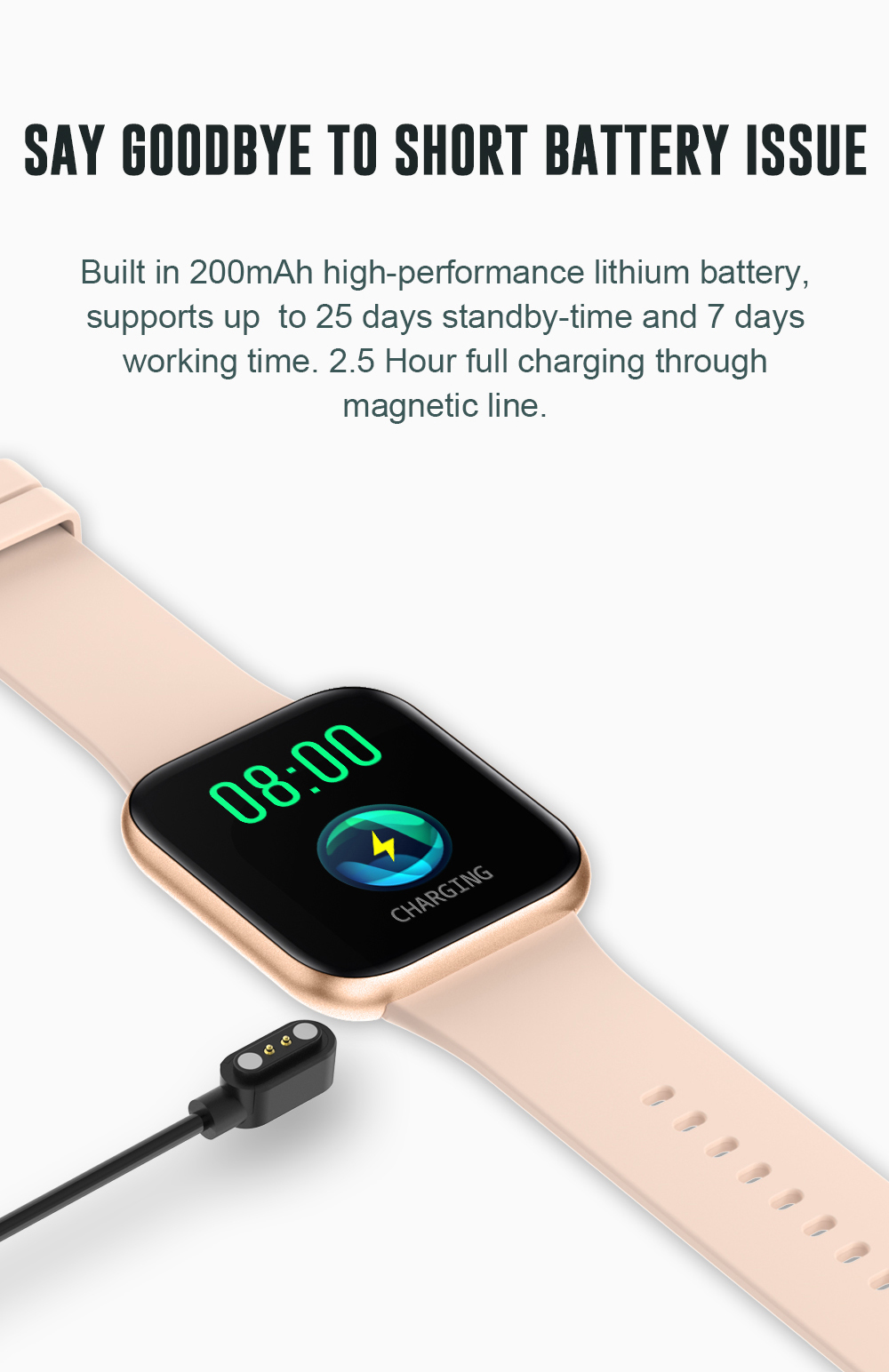 Large Screen 1.69inch Full Touch Smartwatch For Exercise Monitoring