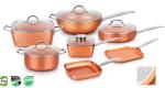 Eco-freindly Aluminum 7pcs Forged-die casting copper ceramic coating cookware