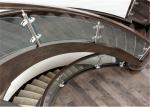 Laminated Glass Building Curved Stairs With Tempered Glass / Stainless Steel