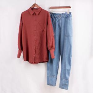 Quality 75 Tencel Lyocell Women'S Shirts 25% Linen Lyocell Fabric Fashionable wholesale
