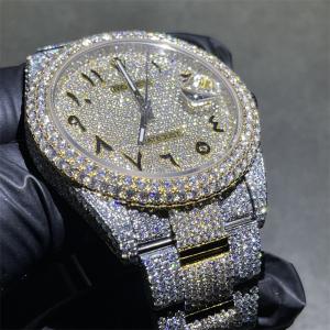 Quality Customized Luxury Brand Moissanite Bust Down Stainless Steel Custom Iced Out Watch wholesale