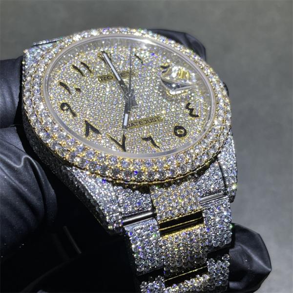 Customized Luxury Brand Moissanite Bust Down Stainless Steel Custom Iced Out