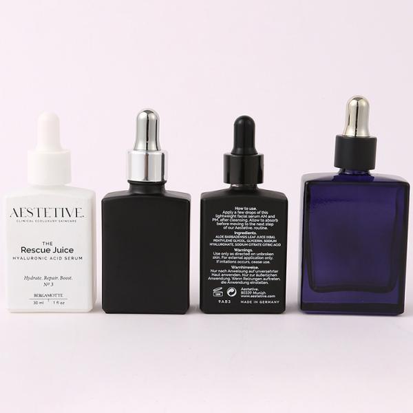 10ml 15ml 30ml 50ml Square shape Black White Color Perfume glass bottles with