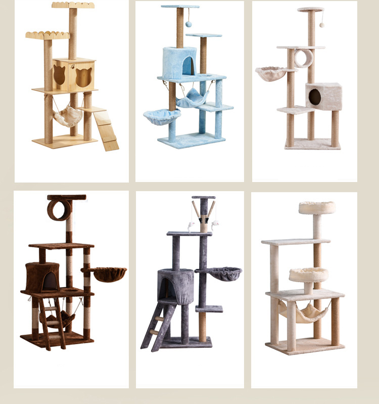 38*55*130cm Sustainable Multilayer Tower for Large Cats Extra Large 49 Inches Big Cat Activity Black Climbing Tree House