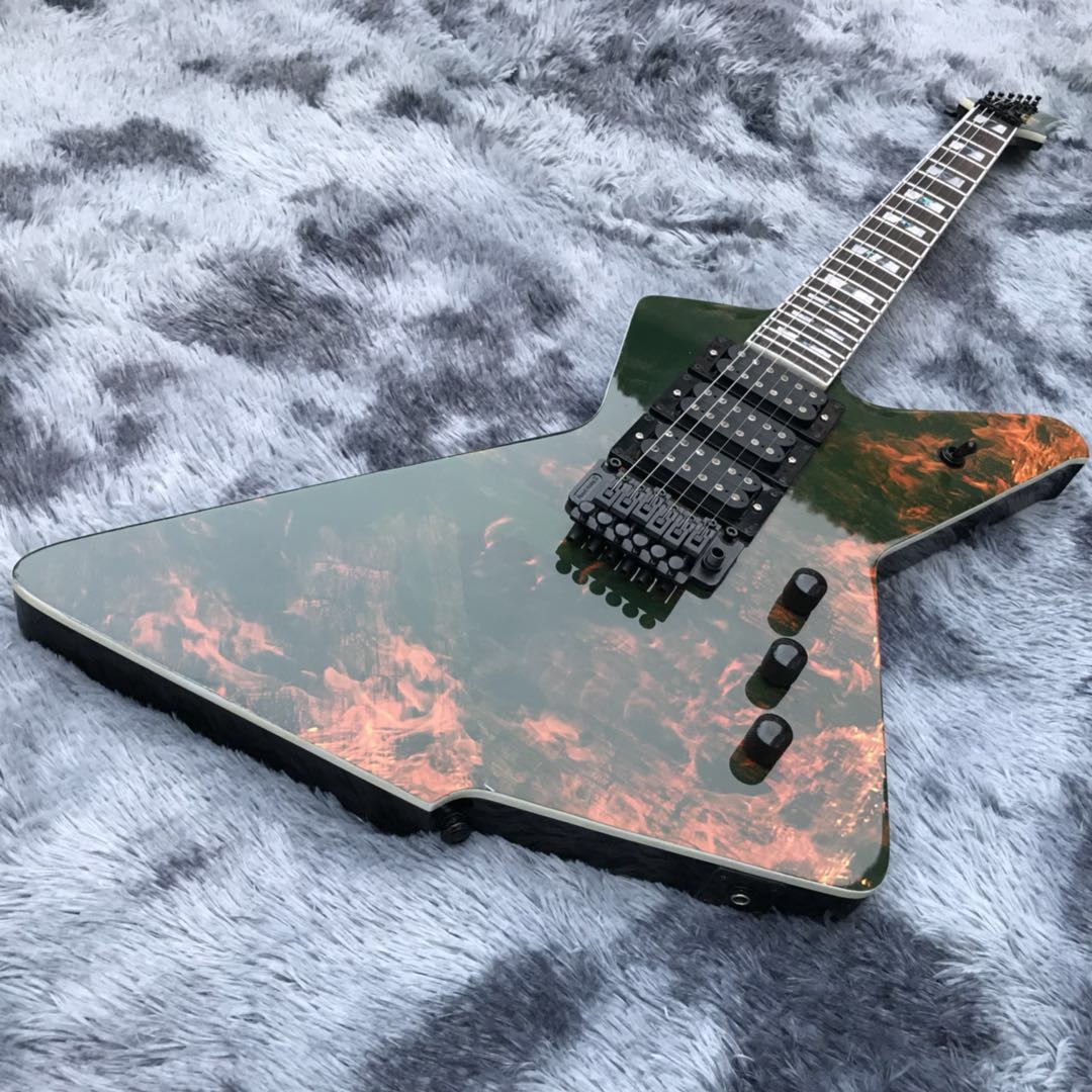 Custom Water Transfer Flamed Pattern Cover Electric Guitar for Iban