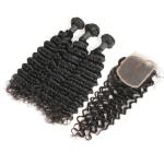 4 Piece Double Weft Virgin Bazilian Hair Extensions 3 Bundles CE Certification