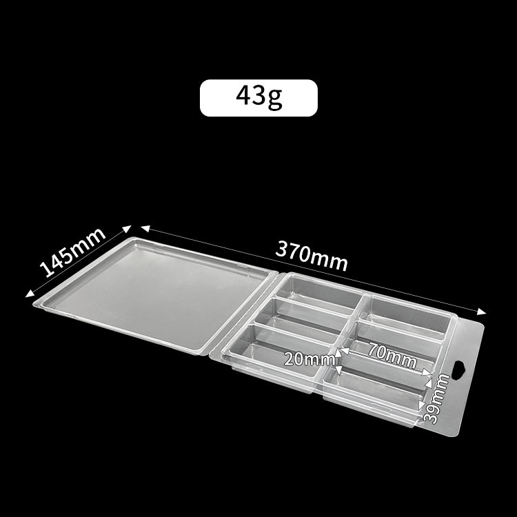 Customized Disposable Plastic PET PVC Blister Clamshell Packaging For Electronic Component 6 Compartment Rectangle Clear Jewelry Clamshell Packaging