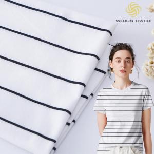 Quality Plain Jersey 175gsm Striped Knit Cotton Fabric For Casual Wear wholesale