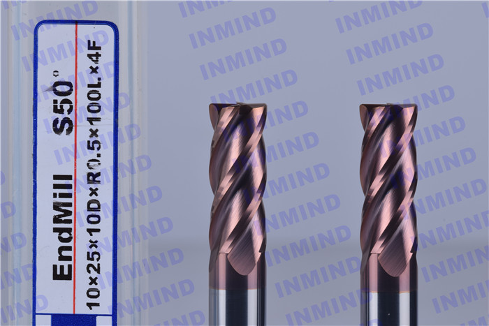 High Precision Solid Carbide Corner Radius End Mill 0.5 um Grain Size