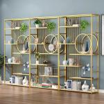 Custom Modern Stainless Steel Hotel Furniture Bookshelf Display Cabinet Gold