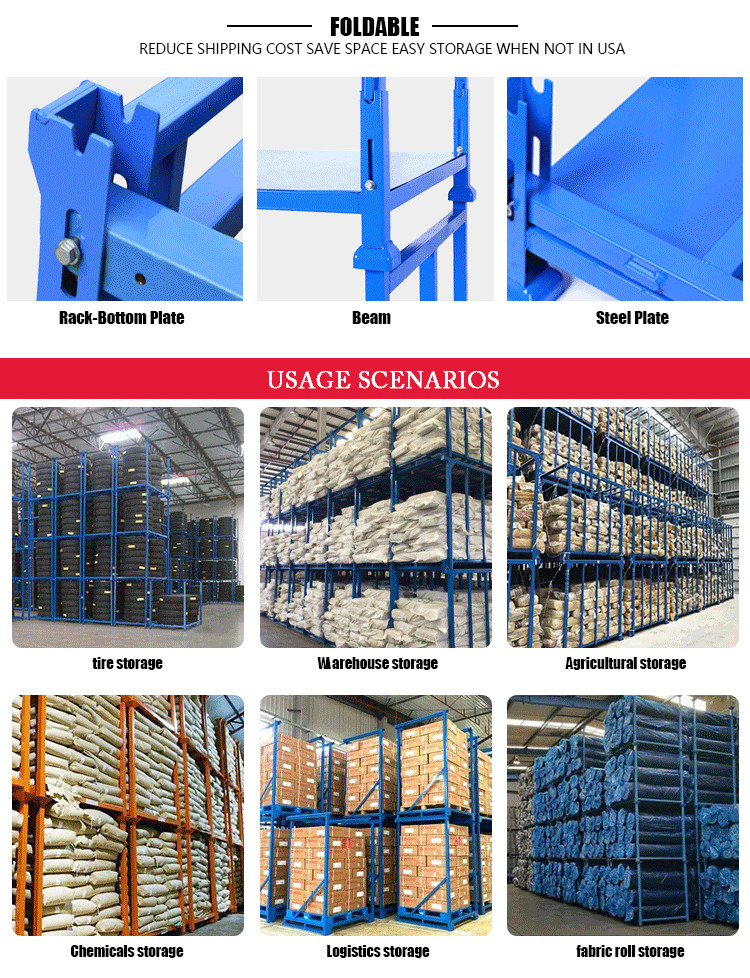 Warehouse Tyre Racking Tire Rack For Storage Collapsible