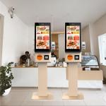 Fast Food & Restaurant Self Ordering Kiosk 23.8 Inch Touch Display 80mm Thermal