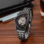 3BAR Fashion Mens Skeleton Watch 22mm Chronograph Automatic
