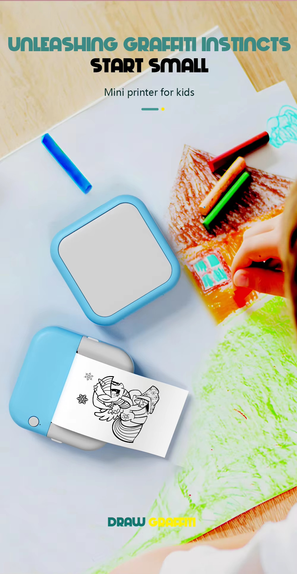 Mobile Photo Color Mini Inkless Printer Machine BT 57mm