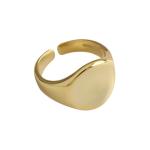 Lanciashow Gold Plated 925 Sterling Silver Jewellery Oval Open Ring For Women