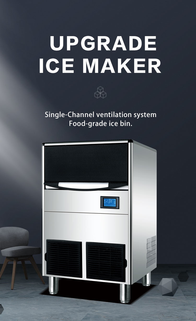 Ice Capacity 100kg 24H LCD Commercial Ice Maker Machine For Restaurant Bar Cafe For Sale