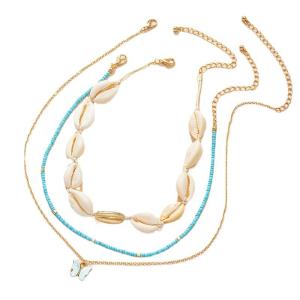 Quality Summer Clavicle Ladies Fancy Necklace Lightweight Multi Layer wholesale