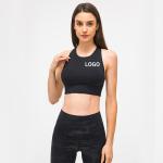 Logo On Straps Removable Private Label Women Yoga Sports Bras 210gsm