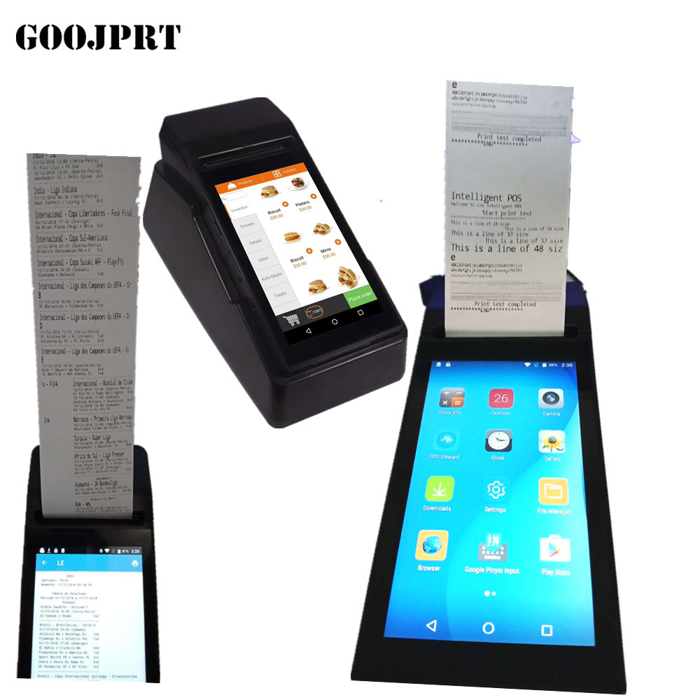 80mm Handheld Portable Pos Terminal barcode scanner Restaurant thermal printer wireless bluetooth wifi Android5.1 PD