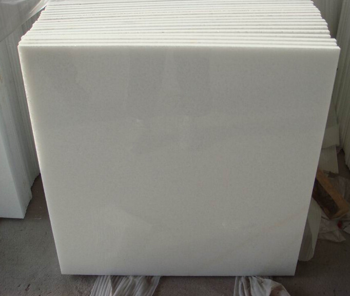 Free Sample Pure White Marble Slab Polished , Crystal White Marble Tiles