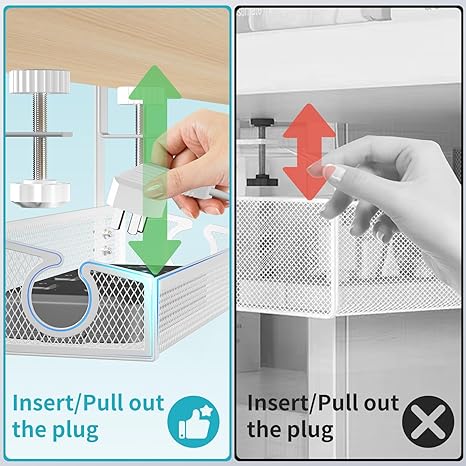 Powder Coated Cable Cord Tray Desk Wire Management with Adhesive Mount and Wall Mount