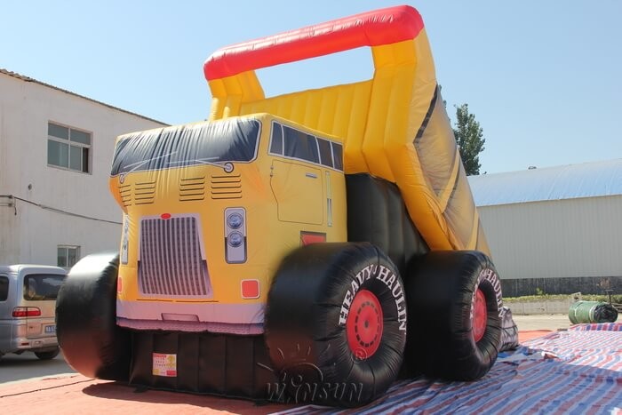 PVC Material Children'S Inflatable Slides Heavy Dump Truck Shape With Repair Kits
