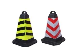 Quality Red White Reflective Film 28inch PVC Square Road Traffic Cone wholesale