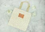 Soft White Eco Paper Bags Full Side Printing Woven Tape For Birthday Present