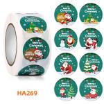 CMYK/Pantone Color Christmas Gift Stickers Decorative Self Adhesive Labels For