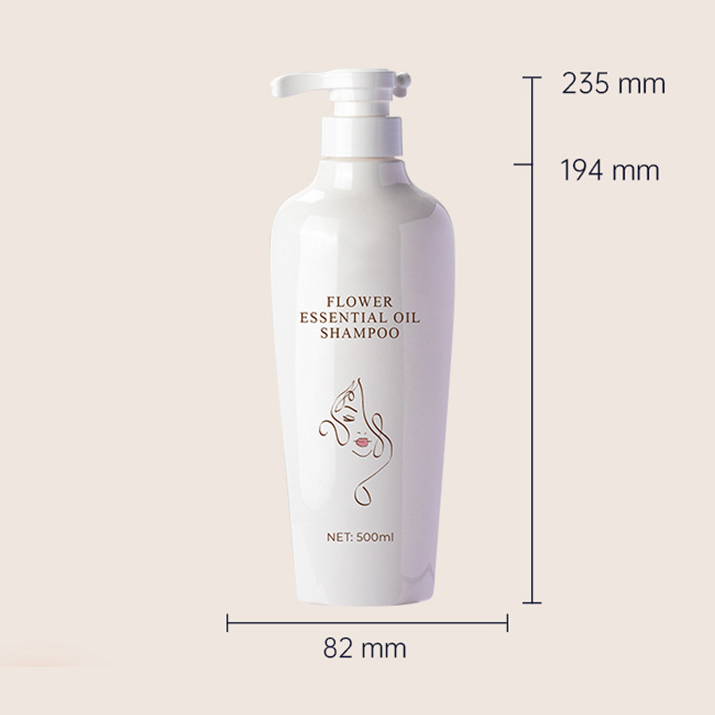 500ml HDPE White cylindrical smooth with white pump for shampoo lotion bottle