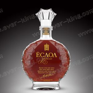 Quality SGS Oval 500ml High Flint Whiskey Glass Bottle wholesale