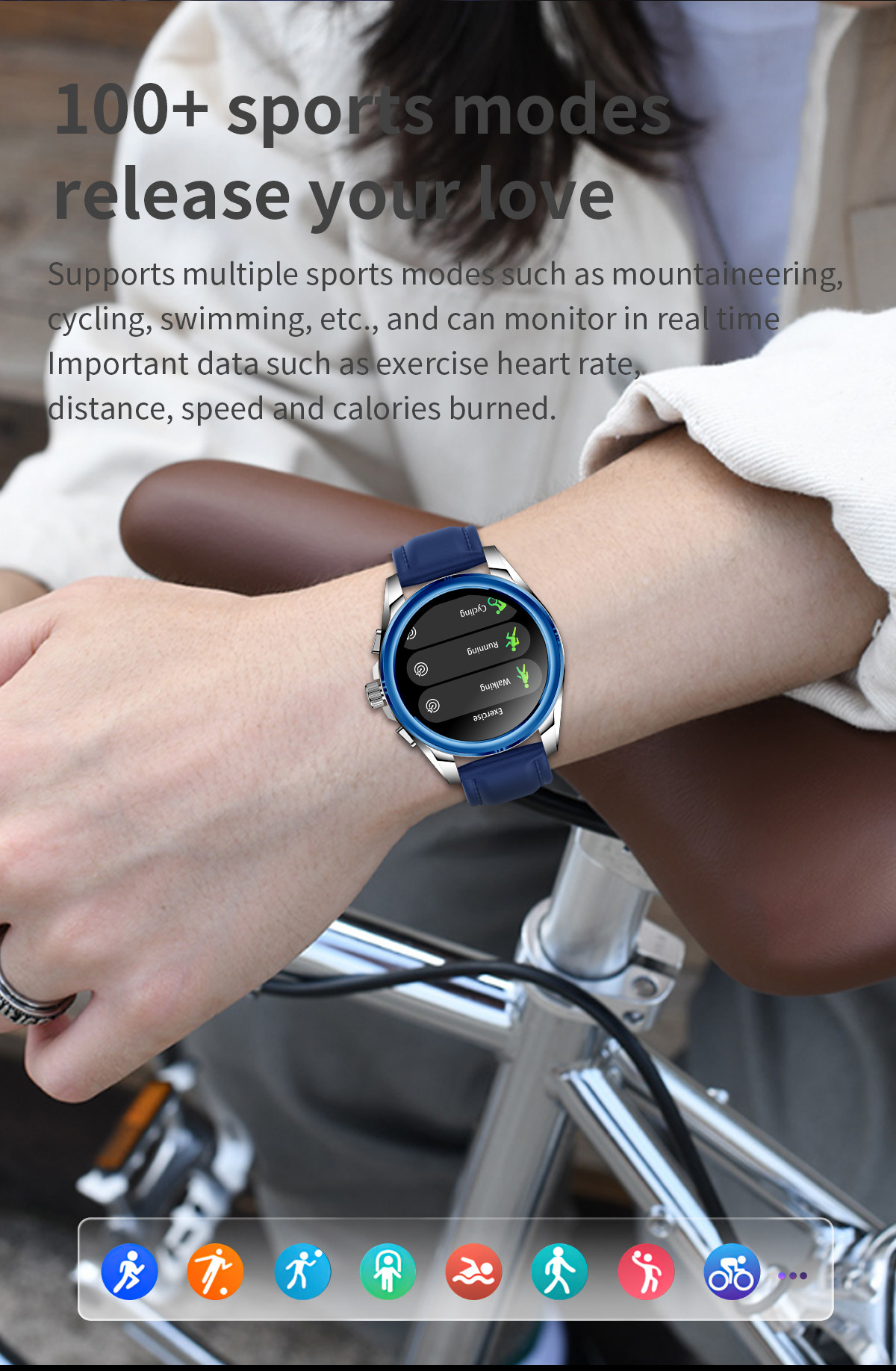 All Metal Amoled Bluetooth Calling Smartwatch Sports Mode Round Shape