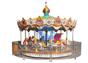 Quality QiangLi 24 Seats Luxury Carousel , Large Merry Go Round For Theme Park wholesale