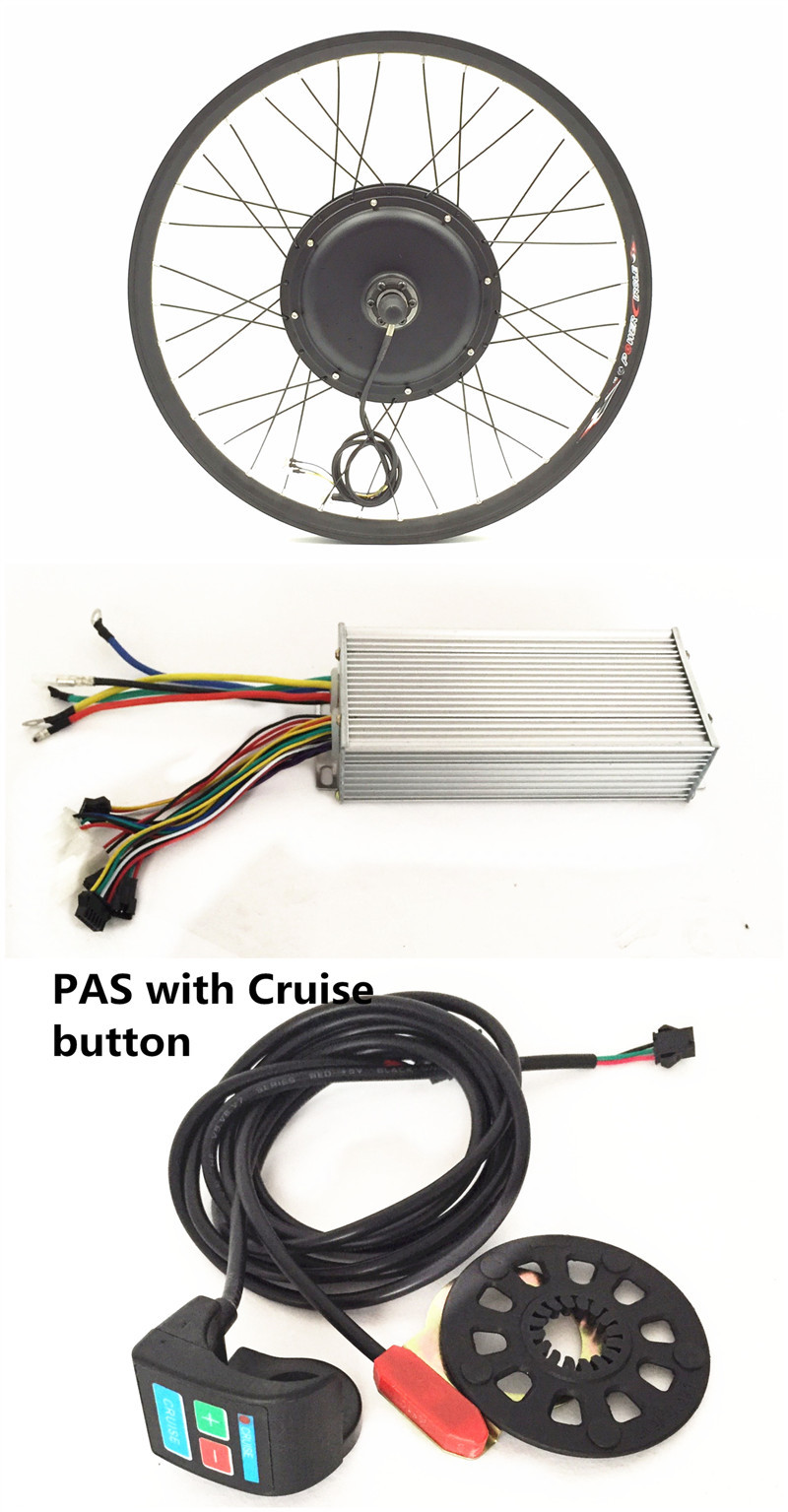 Rear / Front Wheel Electric Mountain Bike Conversion Kit Thumb Throttle Or Twist Throttle